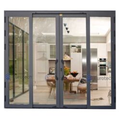 Cửa trượt quay Eurotech hệ tiêu chuẩn loại 4 cánh màu ghi xam