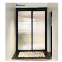 Cửa trượt quay Eurotech hệ slim trượt quay dùng cho nội thất - 2 cánh màu đen đá thạch anh