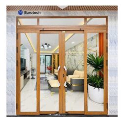 Cửa Trượt Quay Eurotech Hệ Hoàng Gia (Nẹp Rời 8.0) Màu Vân Gỗ