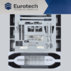 Phụ Kiện đồng Bộ Cửa Trượt Quay Eurotech Vip 8.0 (dùng Bản Lề Cộng Lực Và Bánh Xe Giảm Chấn 8 Bánh)