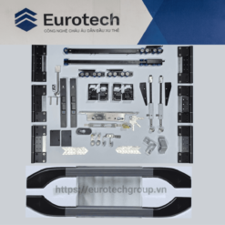 Phụ Kiện đồng Bộ Cửa Trượt Quay Eurotech Vip 8.0 (dùng Bản Lề Cộng Lực Và Bánh Xe Giảm Chấn 8 Bánh)