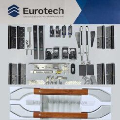 Phụ kiện đồng bộ siêu bền cửa trượt quay Eurotech(dùng bánh xe đơn)
