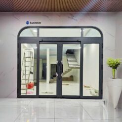 Cửa Trượt Quay Eurotech Hoàng GiaHệ Nẹp Rời 8.0 Công Nghệ Uốn Vòm Màu Ghi Xám Phiên Bản Premium 2025