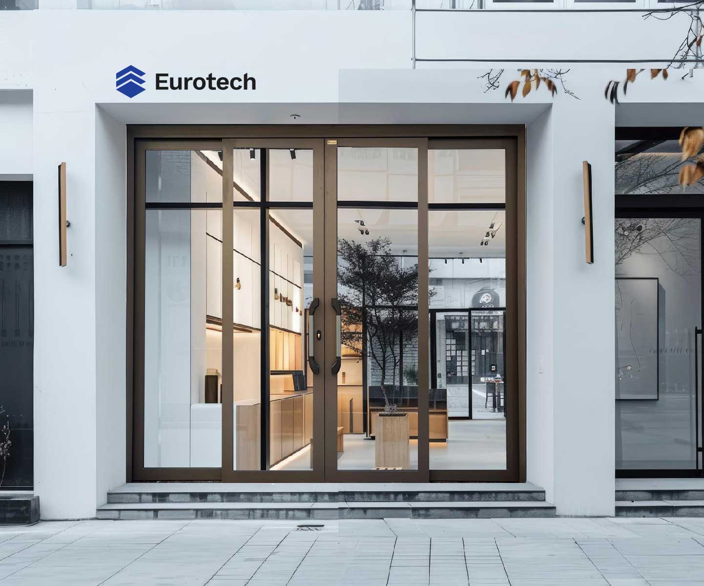 Eurotech - Cửa Trượt Quay VIP 68 Màu Nâu Cà Phê - 4 Cánh Hệ Nẹp Rời 8.0 – Phiên Bản Premium 2025
