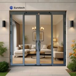 Cua Truot Quay Hoang Gia Ghi Xám Cửa Chính Eurotech Neproi 8.0