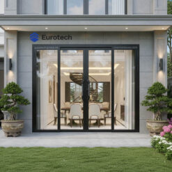 Cửa trượt quay Eurotech Hệ VIP68- NẸP RỜI 8.0 Màu Đen