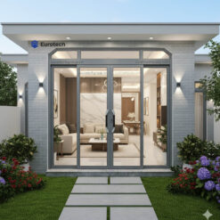 Cửa trượt quay Eurotech Hệ VIP68- NẸP RỜI 8.0 Màu Ghi Xám