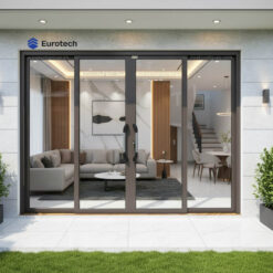 Cửa trượt quay Eurotech Hệ VIP68- NẸP RỜI 8.0 Màu Nâu Cà Phê