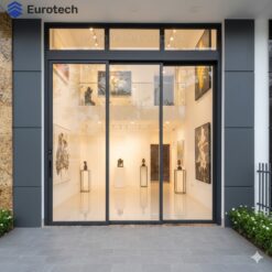Cửa Slim trượt quay Eurotech 3 cánh Hệ ngoại thất- nẹp rời 8.0 cửa ôfix