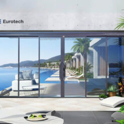 Cửa Slim trượt quay Eurotech 6 cánh Hệ ngoại thất- nẹp rời 8.0